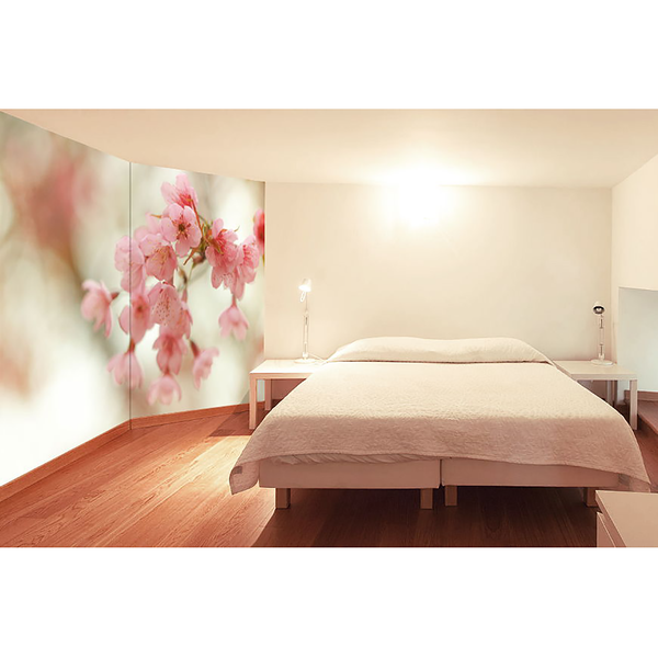 Vliestapete Cherry Blossoms - Vliestapete - Pink / Beige - 300 x 200 cm