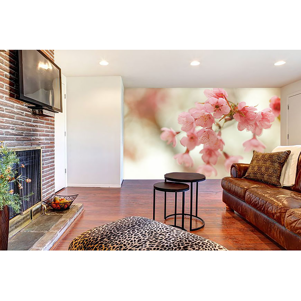 Vliestapete Cherry Blossoms - Vliestapete - Pink / Beige - 300 x 200 cm