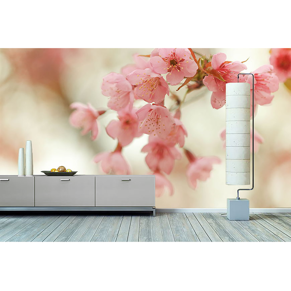 Vliestapete Cherry Blossoms - Vliestapete - Pink / Beige - 300 x 200 cm