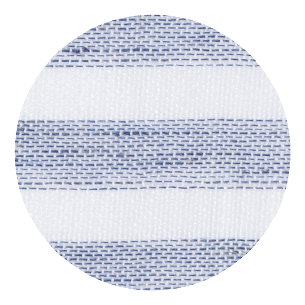 Fertiggardine Natural Stripe - Polyester / Leinen - Marineblau