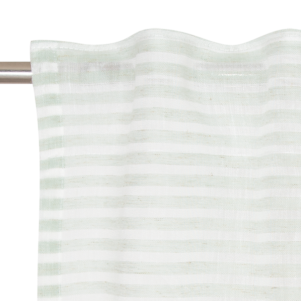 Fertiggardine Natural Stripe - Polyester / Leinen - Mint