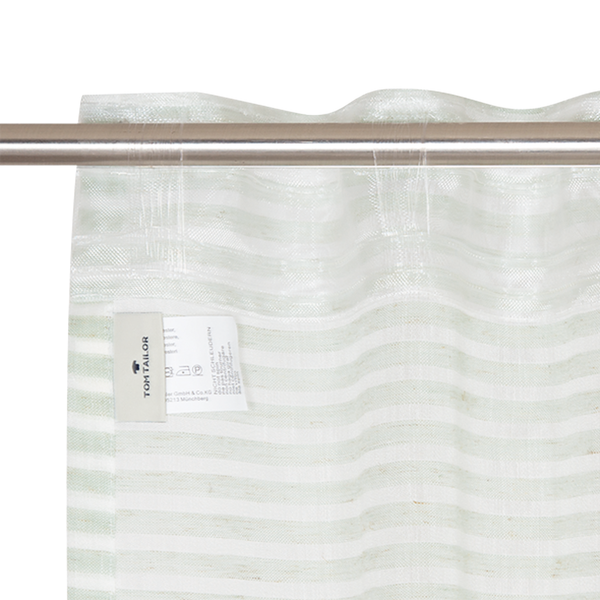Fertiggardine Natural Stripe - Polyester / Leinen - Mint
