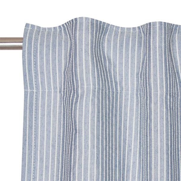 Fertiggardine Pin Stripe - Polyester - Marineblau