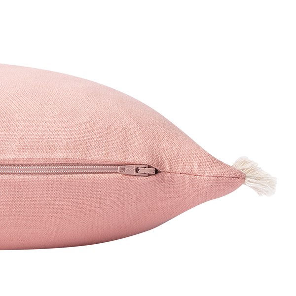 Kissenbezug Fringed Cotton - Baumwolle - Rosa