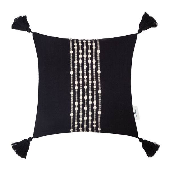 Kissenbezug Knot Lines - Baumwolle - Schwarz