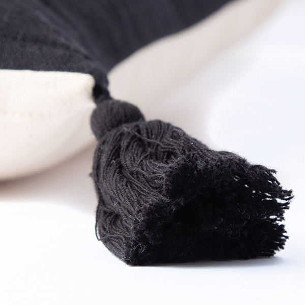 Kissenbezug Knot Lines - Baumwolle - Schwarz