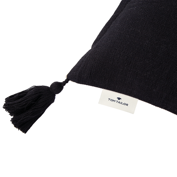 Kissenbezug Knot Lines - Baumwolle - Schwarz