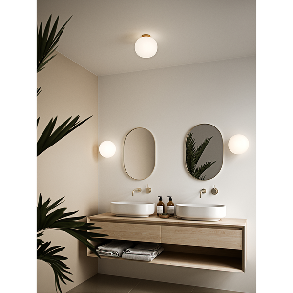 Deckenleuchte Alton I - Opalglas / Stahl - 1-flammig