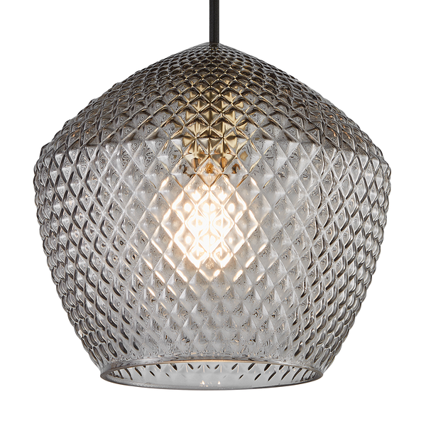 Pendelleuchte Orbiform I - Rauchglas / Stahl - 1-flammig