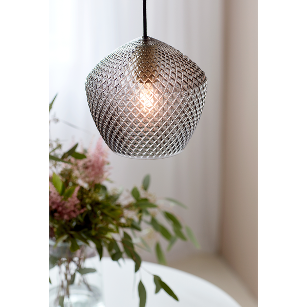 Pendelleuchte Orbiform I - Rauchglas / Stahl - 1-flammig
