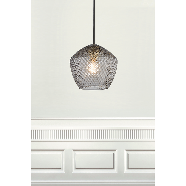 Pendelleuchte Orbiform I - Rauchglas / Stahl - 1-flammig