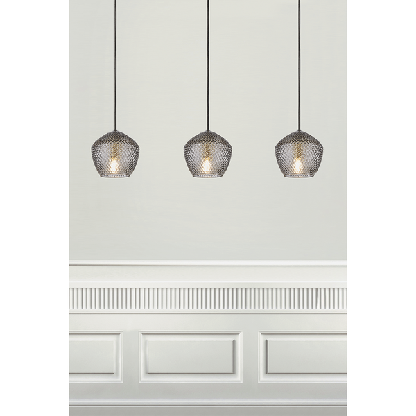 Pendelleuchte Orbiform I - Rauchglas / Stahl - 1-flammig