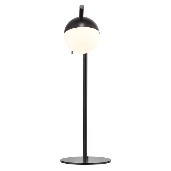 Tischleuchte Contina - Opalglas / Stahl - 1-flammig - Schwarz