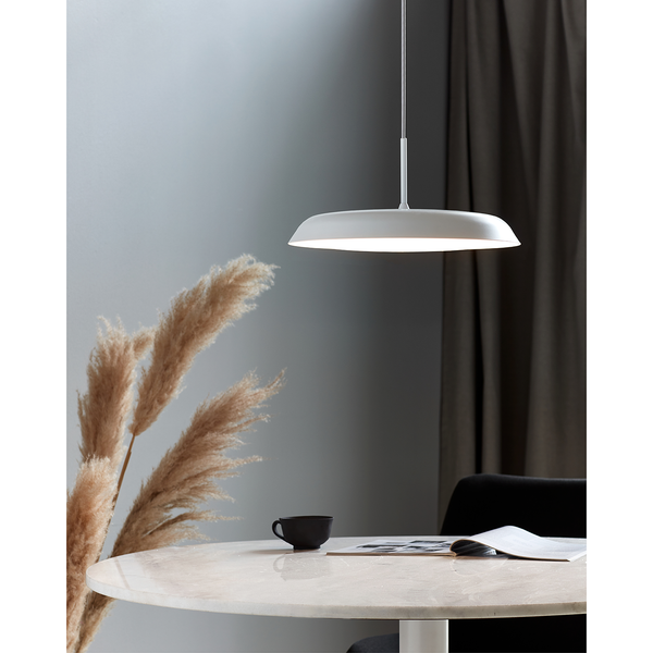LED-Pendelleuchte Piso - Kunststoff / Stahl - 1-flammig - Weiß