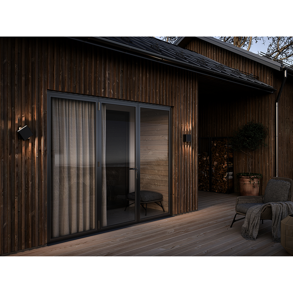 LED-Wandleuchte Turn - Aluminium - 2-flammig - Schwarz