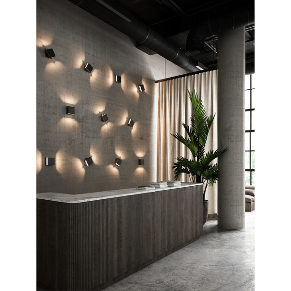 LED-Wandleuchte Turn - Aluminium - 2-flammig - Schwarz