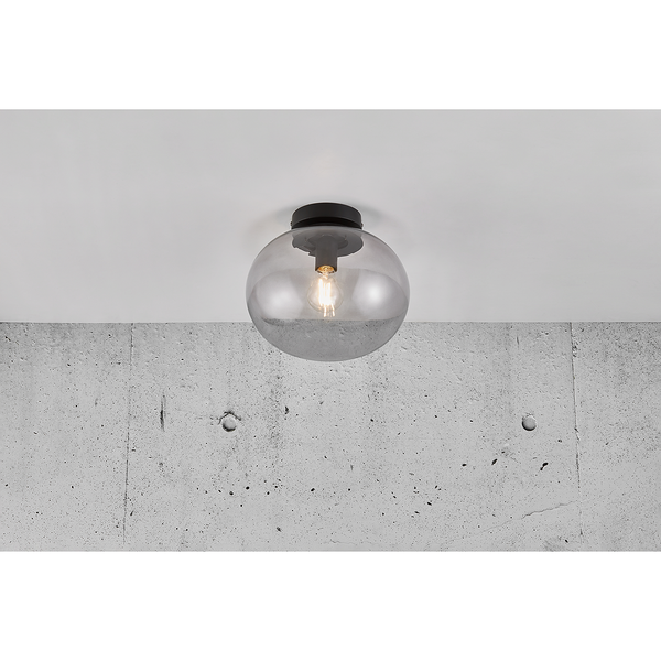 Deckenleuchte Alton II - Rauchglas / Stahl - 1-flammig