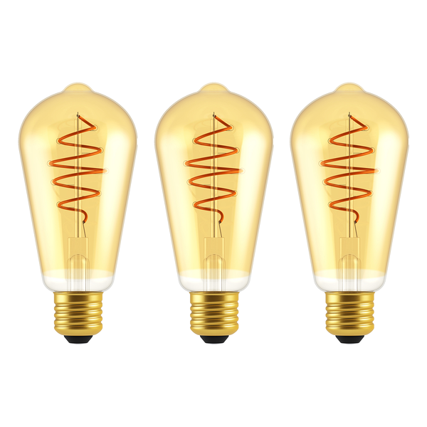 Leuchtmittel Arthel (3er-Set) - Glas / Metall - 3-flammig