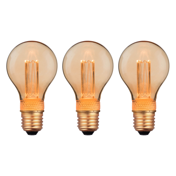 Leuchtmittel Attilly (3er-Set) - Glas / Metall - 3-flammig