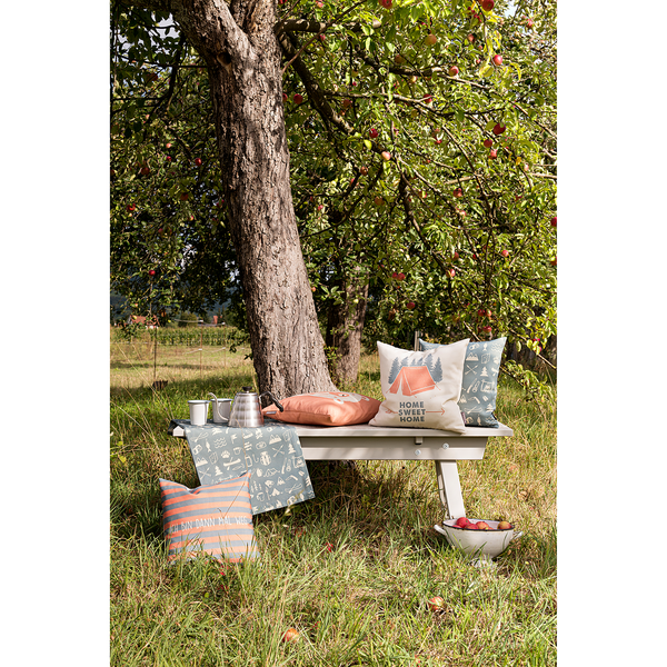 Kissenhülle Camping Allover - Polyacryl Dralon - Grau