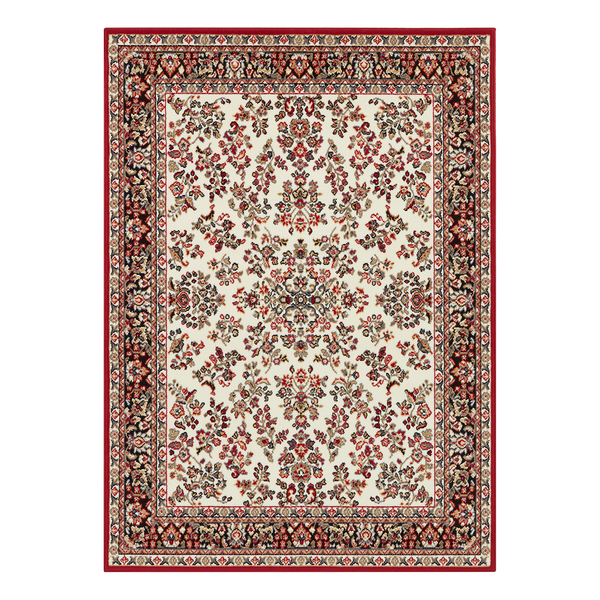 Kurzflorteppich Cublize I - Polypropylen - Creme / Rot - 80 x 150 cm