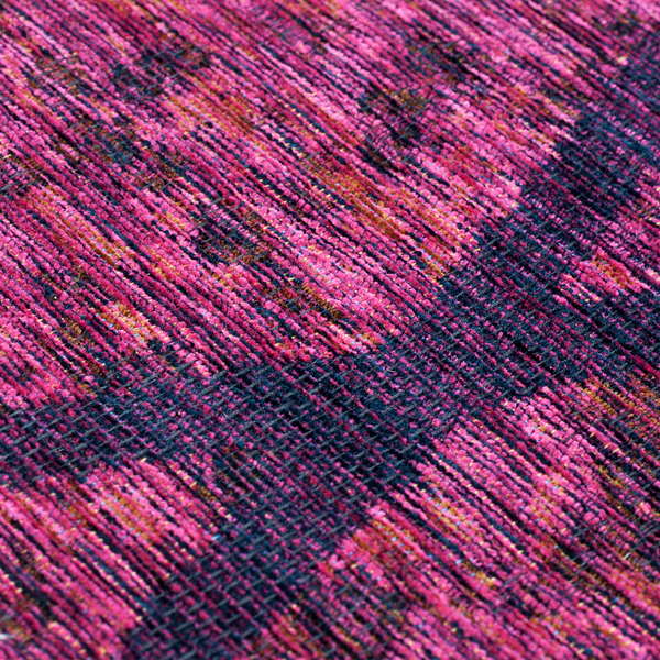 Kurzflorteppich Fine Lines - Mischgewebe - Beere - 50 x 80 cm