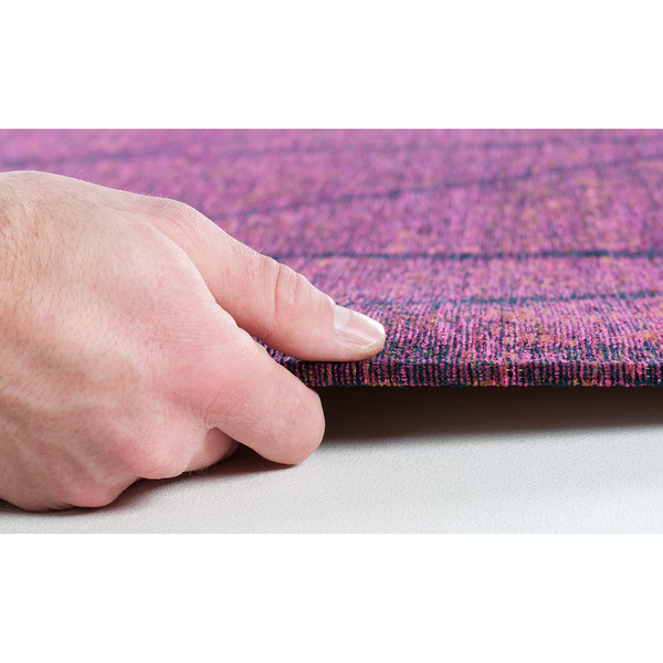 Kurzflorteppich Fine Lines - Mischgewebe - Beere - 50 x 80 cm