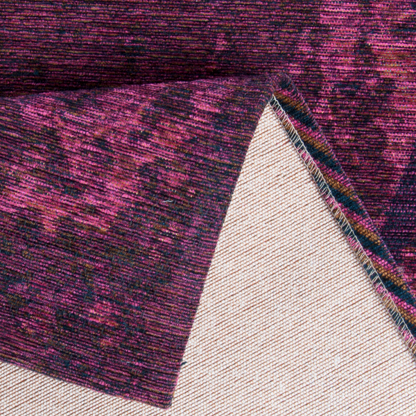 Kurzflorteppich Fine Lines - Mischgewebe - Beere - 50 x 80 cm