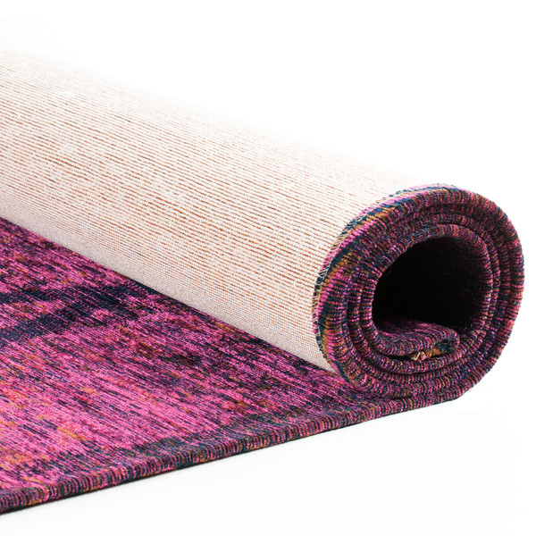 Kurzflorteppich Fine Lines - Mischgewebe - Beere - 50 x 80 cm