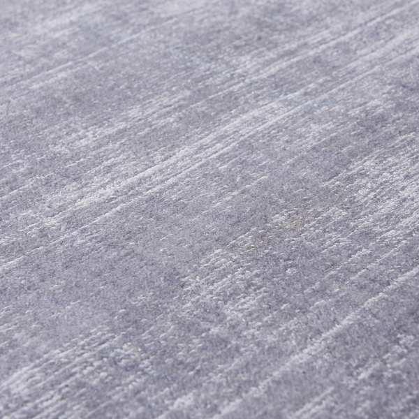 Kurzflorteppich Shine - Viskose - Silber - 65 x 135 cm