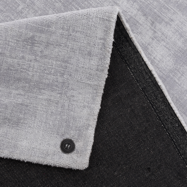 Kurzflorteppich Shine - Viskose - Silber - 65 x 135 cm