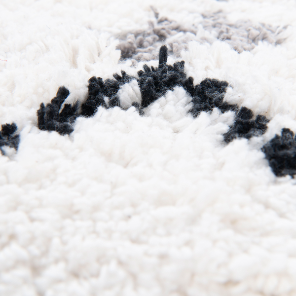 Badteppich Ethno ZigZag - Baumwolle - Naturweiß - 60 x 100 cm