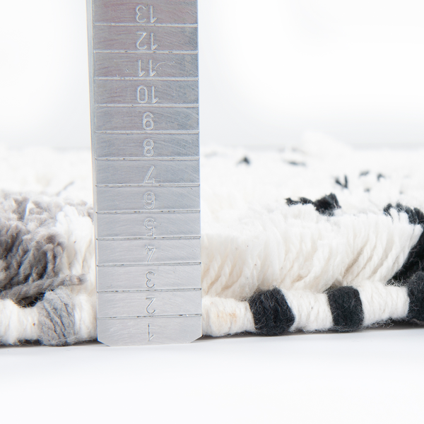 Badteppich Ethno ZigZag - Baumwolle - Naturweiß - 60 x 100 cm