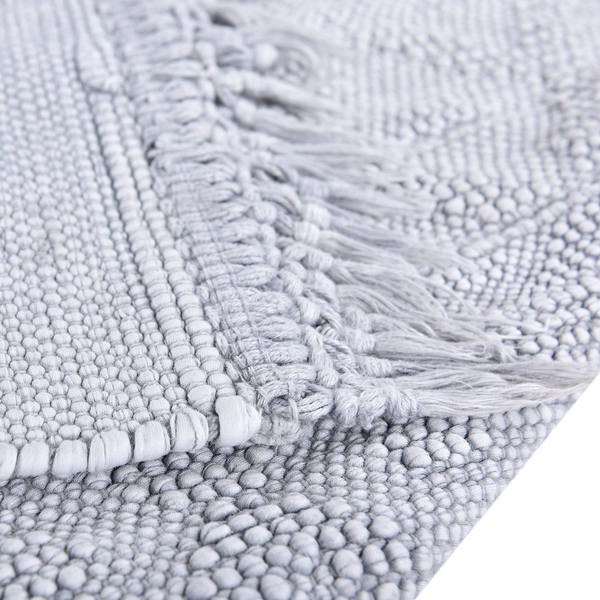 Badteppich Vintage - Baumwolle - Lichtgrau - 70 x 160 cm