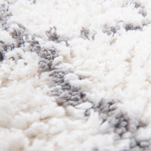 Badteppich Ethno Beni - Baumwolle - Naturweiß - 70 x 160 cm