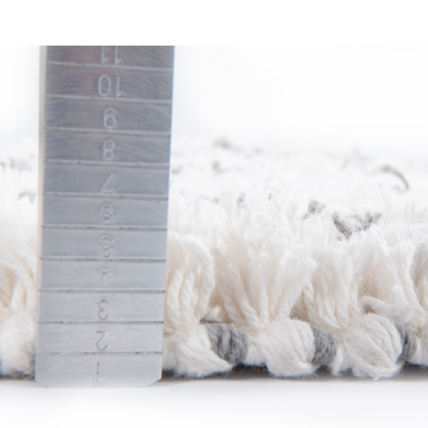 Badteppich Ethno Beni - Baumwolle - Naturweiß - 70 x 120 cm