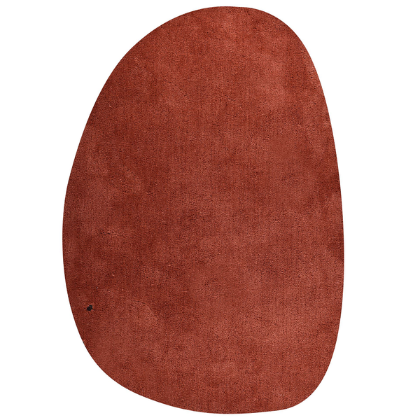 Hochflorteppich Cozy Uni Pebble - Kunstfaser - Rostbraun - 80 x 120 cm
