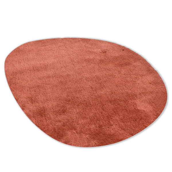 Hochflorteppich Cozy Uni Pebble - Kunstfaser - Rostbraun - 80 x 120 cm