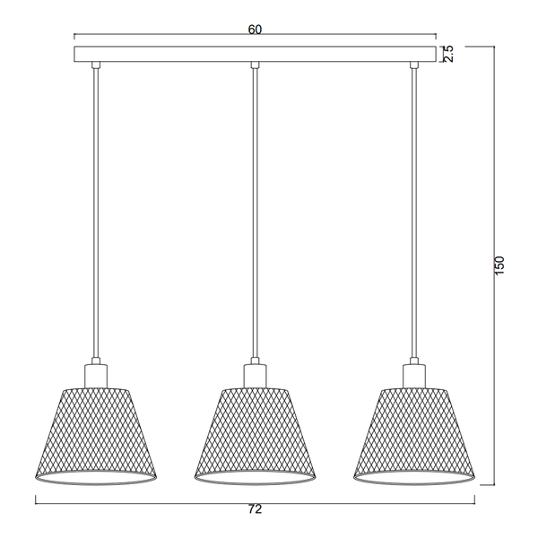 Pendelleuchte Le Vicel - Eisen - 3-flammig - Schwarz