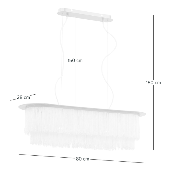 Pendelleuchte Le Roux II - Baumwollstoff / Eisen - 3-flammig
