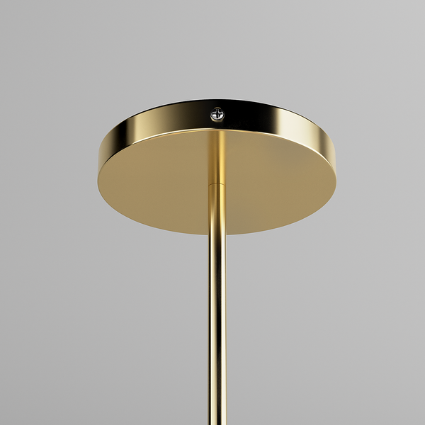 Pendelleuchte KJUL 5-flammig - Metall Gold glänzend / Glas Bernsteinfarben