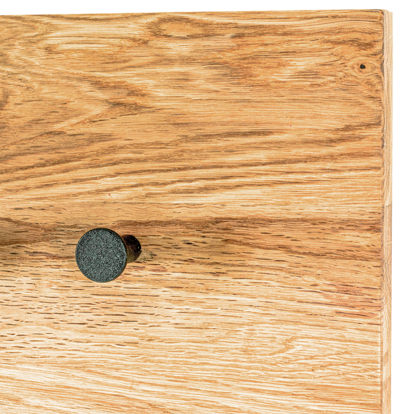 Garderobenleiste Oderen I - Eiche massiv / Metall - Eiche / Schwarz