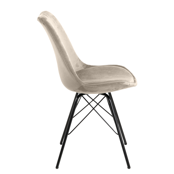 Polsterstuhl Bonito 2er-Set - Samt Vilda: Sand