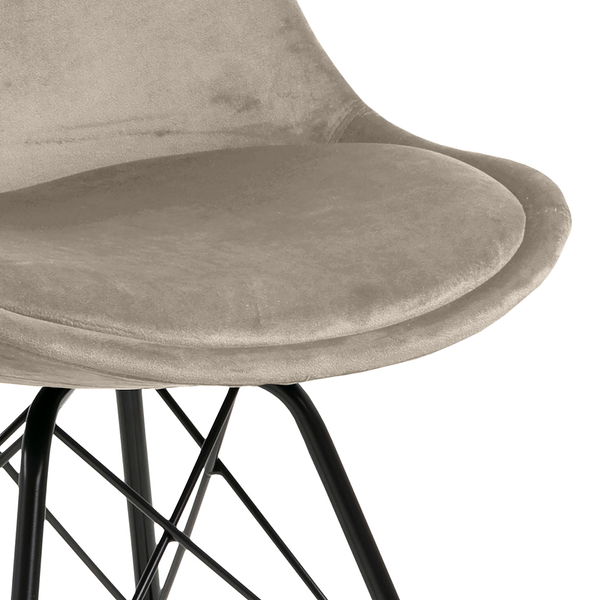 Polsterstuhl Bonito 2er-Set - Samt Vilda: Sand