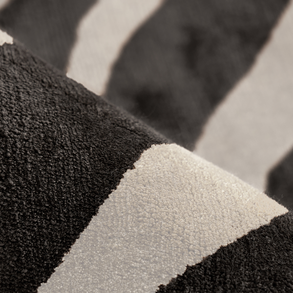 Kurzflorteppich Sinai 125 - Viskose - Schwarz / Creme - 80 x 150 cm