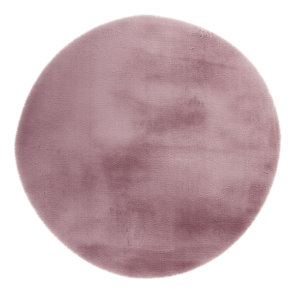 Hochflorteppich Rabbit Light 500 Rund - Kunstfaser - Rosa - Durchmesser: 120 cm