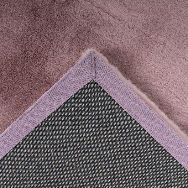 Hochflorteppich Rabbit Light 500 Rund - Kunstfaser - Rosa - Durchmesser: 120 cm