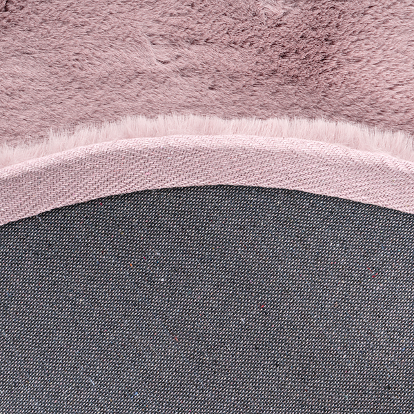 Hochflorteppich Rabbit Light 500 Rund - Kunstfaser - Rosa - Durchmesser: 120 cm