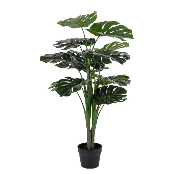Kunstpflanze Monstera - Kunststoff - Grün - Höhe: 90 cm