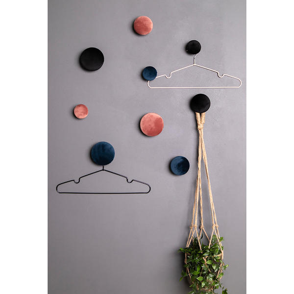 Garderobenhaken Giza (3-teilig) - Samtstoff - Blau